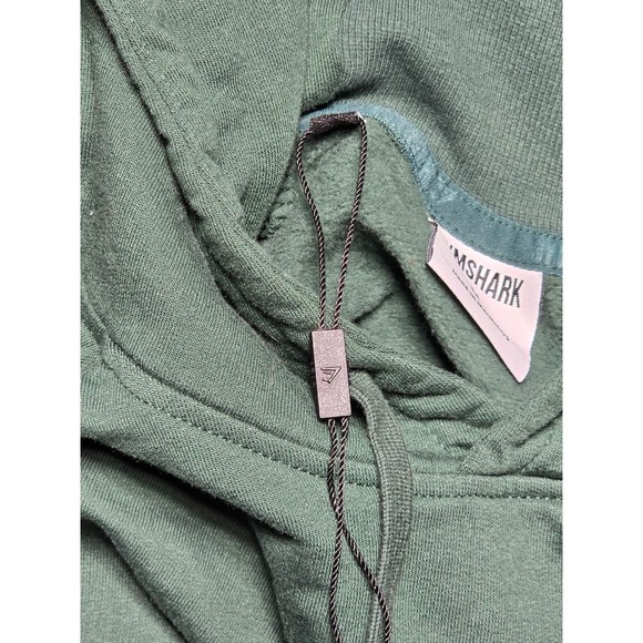 Gymshark Womens Medium Green Cropped Hoodie Long Sleeve Pullover Activewear - Picture 4 of 8